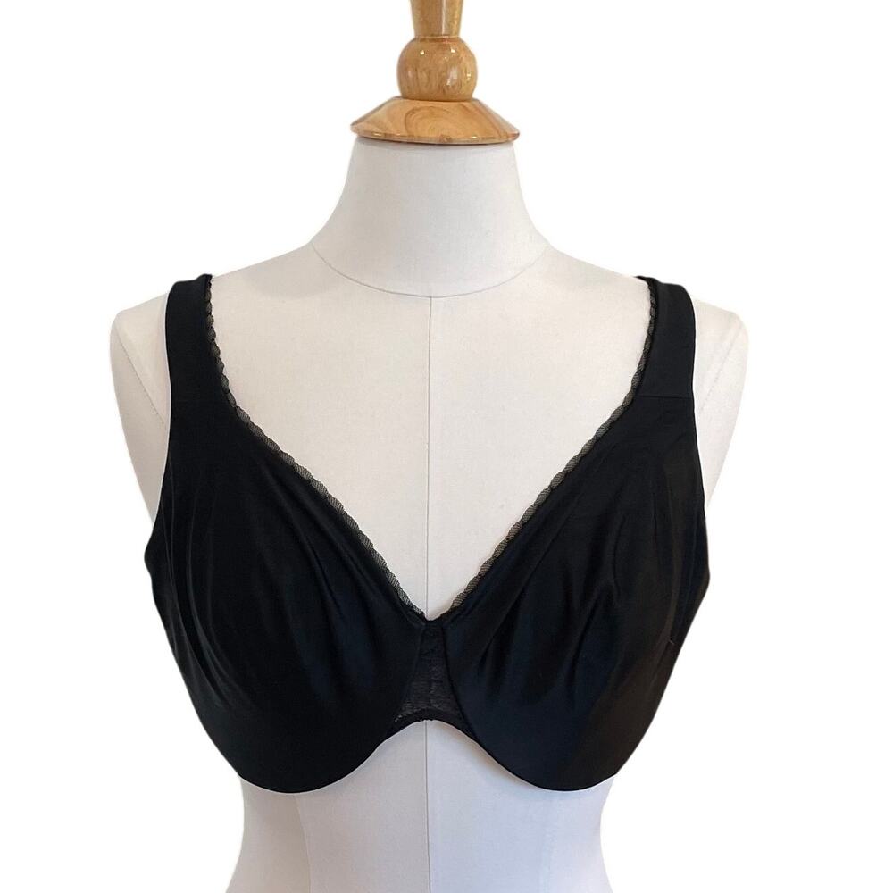 Spanx Satin Unlined Full Coverage Underwire Bra, Black, Size 40DD